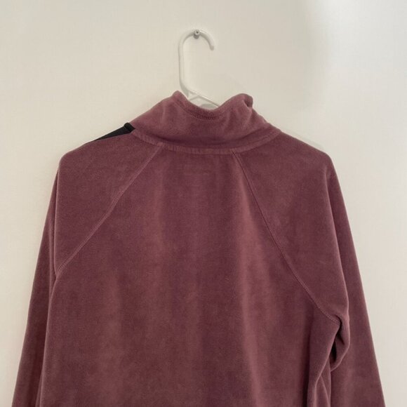 CALVIN KLEIN PERFORMANCE Half Zip Logo Top Purple Fleece 1/2 Zip Crop Sweatshirt - Picture 14 of 15